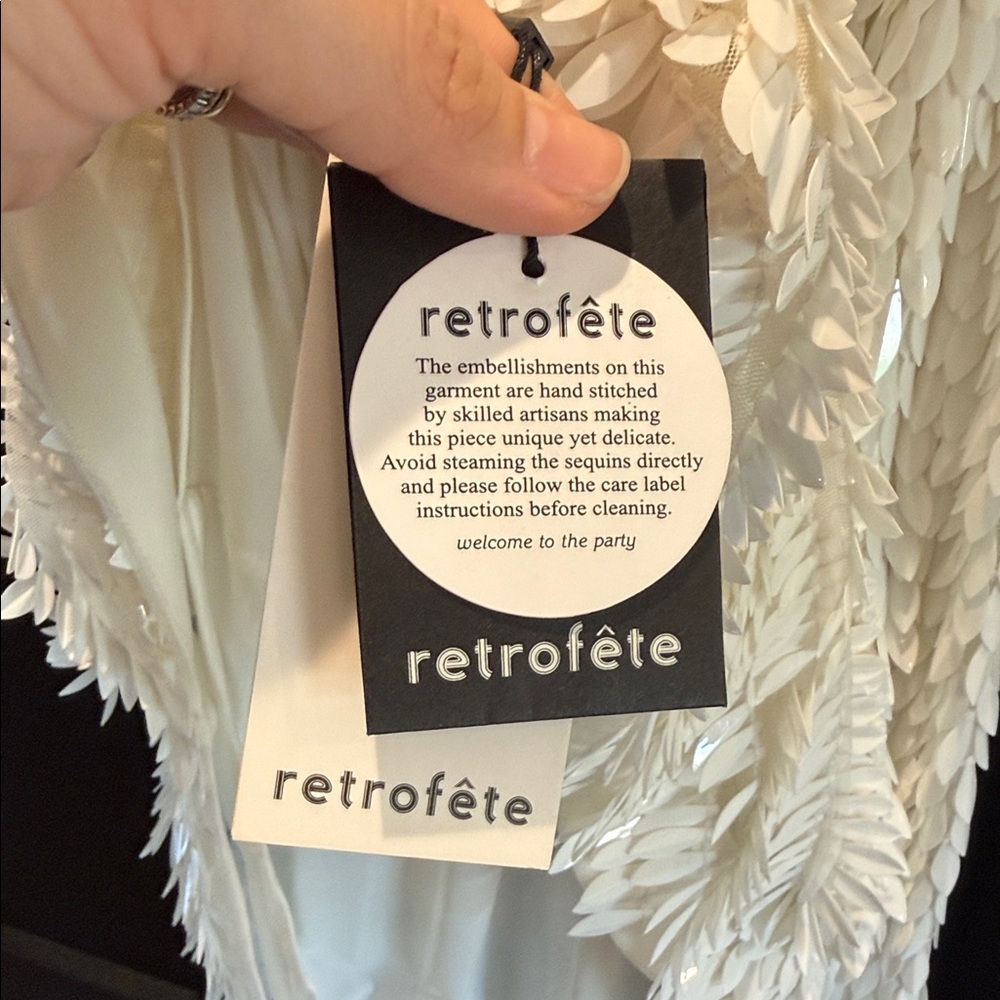 Retrofete White Sequin Dress - Picture 2 of 9